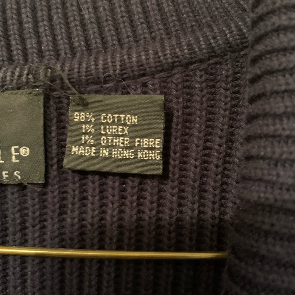 Navy Nautical Double-Breasted Cardigan with Star Accents - Picture 7 of 8